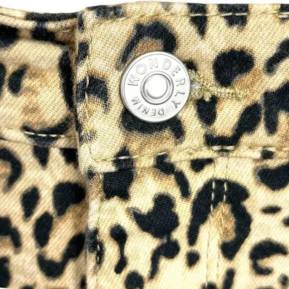 Wonderly Women's Size 14 Mid Rise Skinny Ankle Leopard Print Jeans - Picture 4 of 11